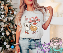Load image into Gallery viewer, Tis&#39; The Season Retro Milk &amp; Cookies TShirt
