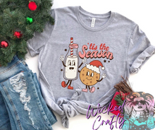 Load image into Gallery viewer, Tis&#39; The Season Retro Milk &amp; Cookies TShirt
