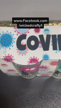Load and play video in Gallery viewer, COVID SHOTS!! Set of three 1.5oz glass shot glasses
