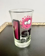 Load image into Gallery viewer, COVID SHOTS!! Set of three 1.5oz glass shot glasses
